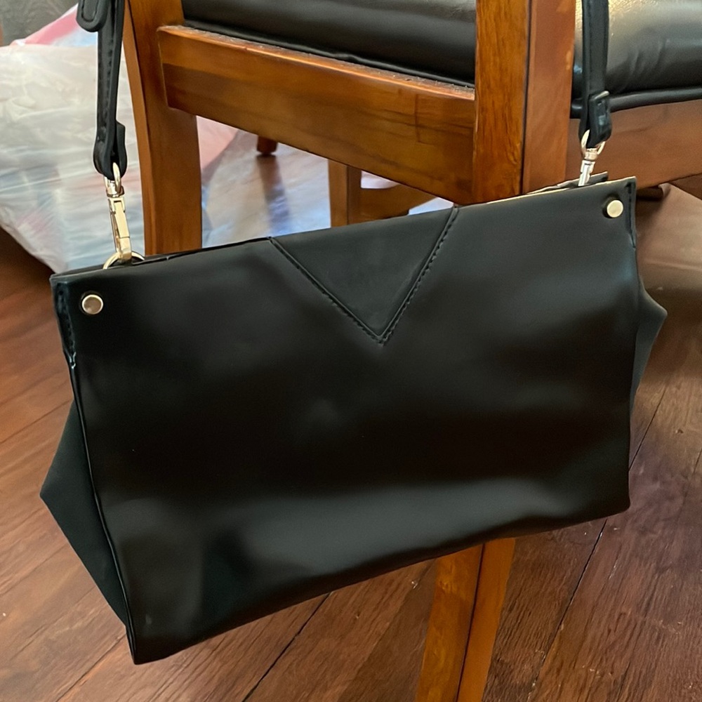 Faux leather black cross body purse / clutch